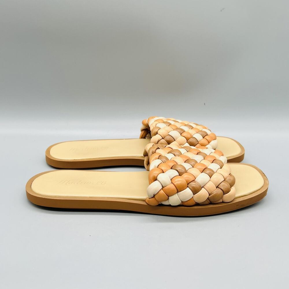 Madewell Sandals Womens 7 Multicolor Leather Braided Slide Flat Shoes Casual